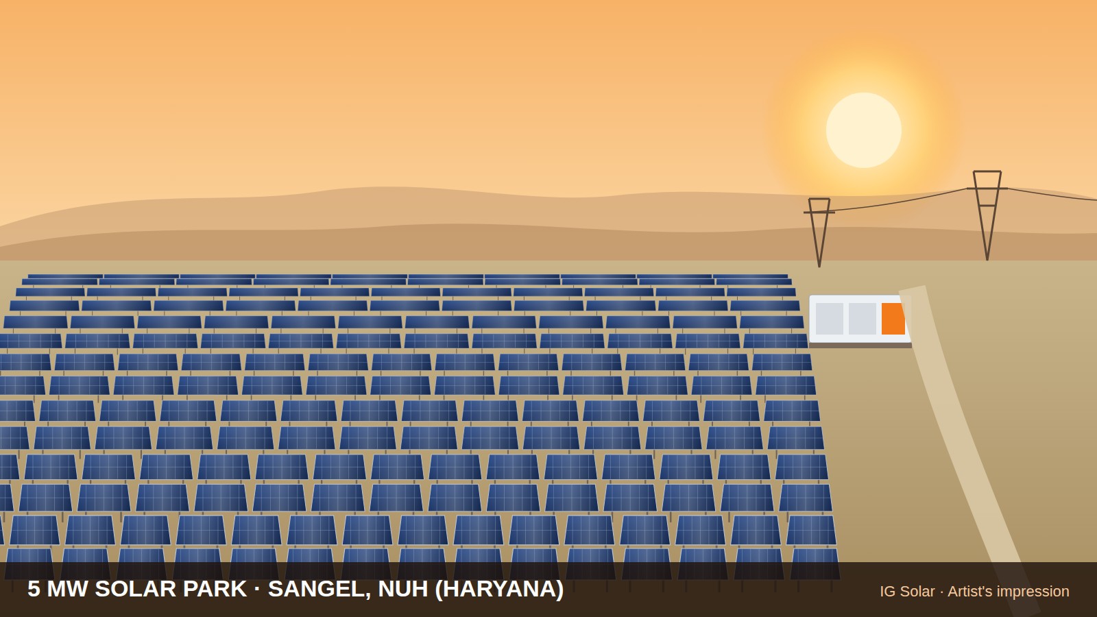 Artist's impression of the 5 MW Sangel solar park