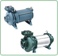Horizontal open-well submersible pump sets