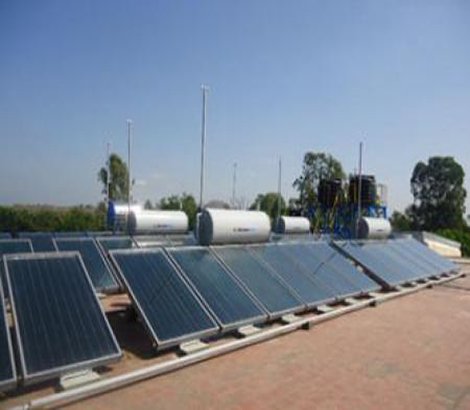 Industrial solar hot water plant
