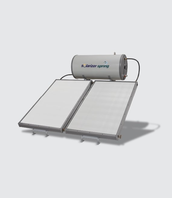 Solar water heater with glass-enamel tank